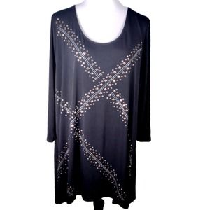 💸$10 Belldini Women's 2X Bead Rhinestone Blouse